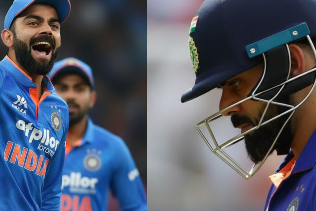 Virat Kohli Ends Test Comeback Rumours: “That’s How It’s Going to Be” create image (both image mix) 8K resolution, ultra high definition, photo-realistic, detailed, sharp focus, best quality, enhanced details
